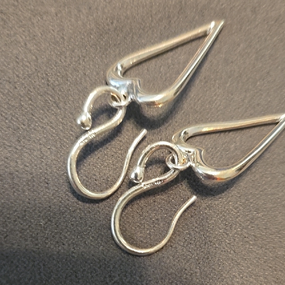 Silver Heart Earrings - Picture 2 of 2